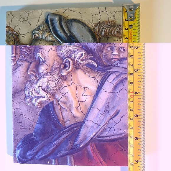Vintage SISTINE CHAPEL WALL PLAQUE Michelangelo - Italian Renaissance Art - Picture 7 of 9